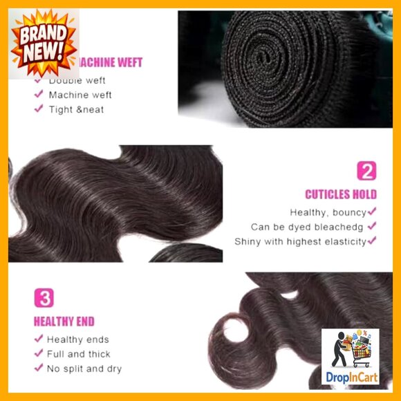 Body Wave Human Hair Extensions 14 Inch Unprocessed Virgin Brazilian Bundles main image 4